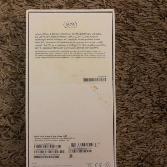 Apple iphone 6 16 GB White Box Only Original - Picture 2 of 3